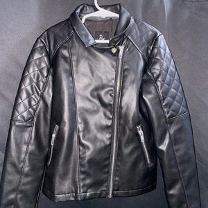 Black Leather Jacket (Kids Medium)